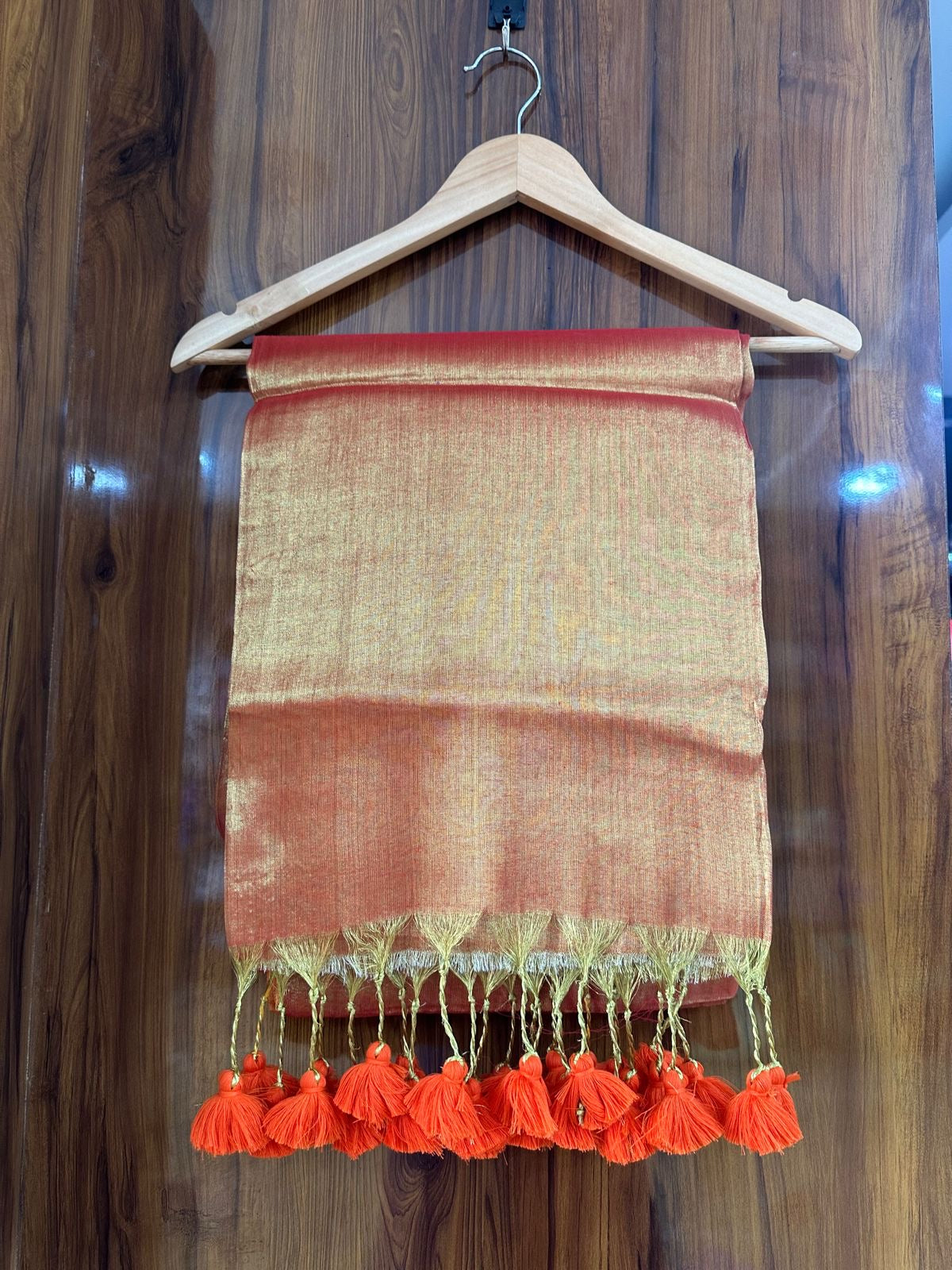 Khadi tissue silk saree with ready to wear blouse