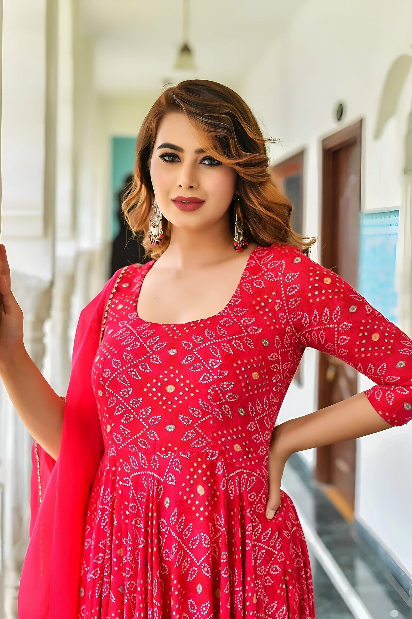 Beautiful anarkali Kurti Pants Suit