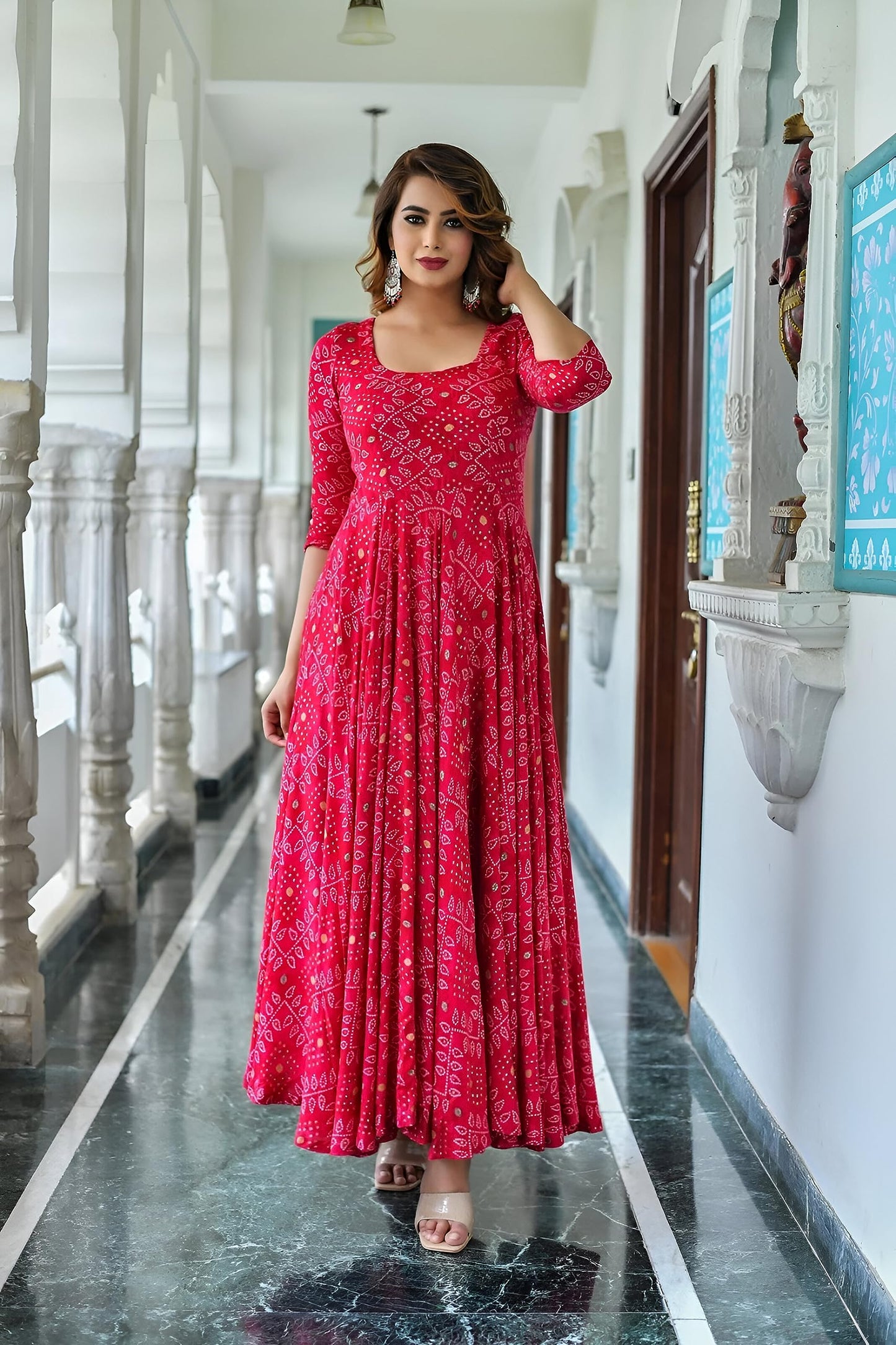 Beautiful anarkali Kurti Pants Suit