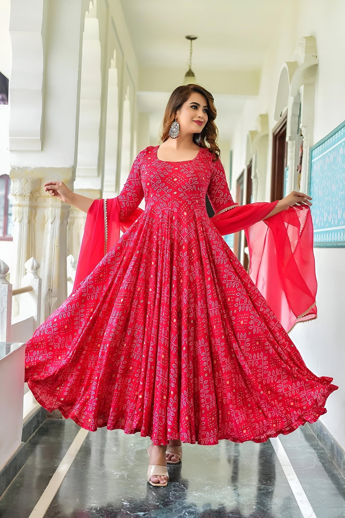 Beautiful anarkali Kurti Pants Suit