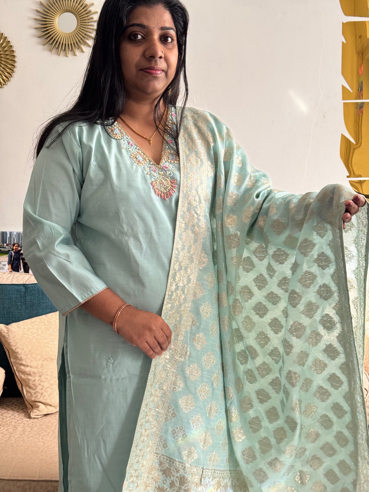 CHURIDAR SET WITH BANARASI DUPATTA