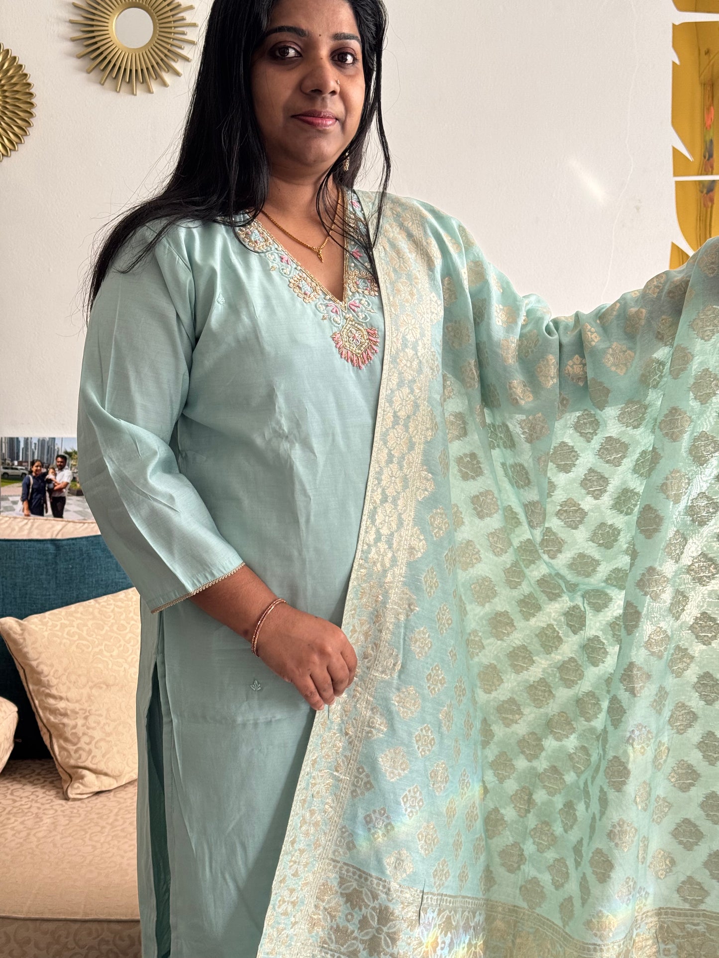 CHURIDAR SET WITH BANARASI DUPATTA