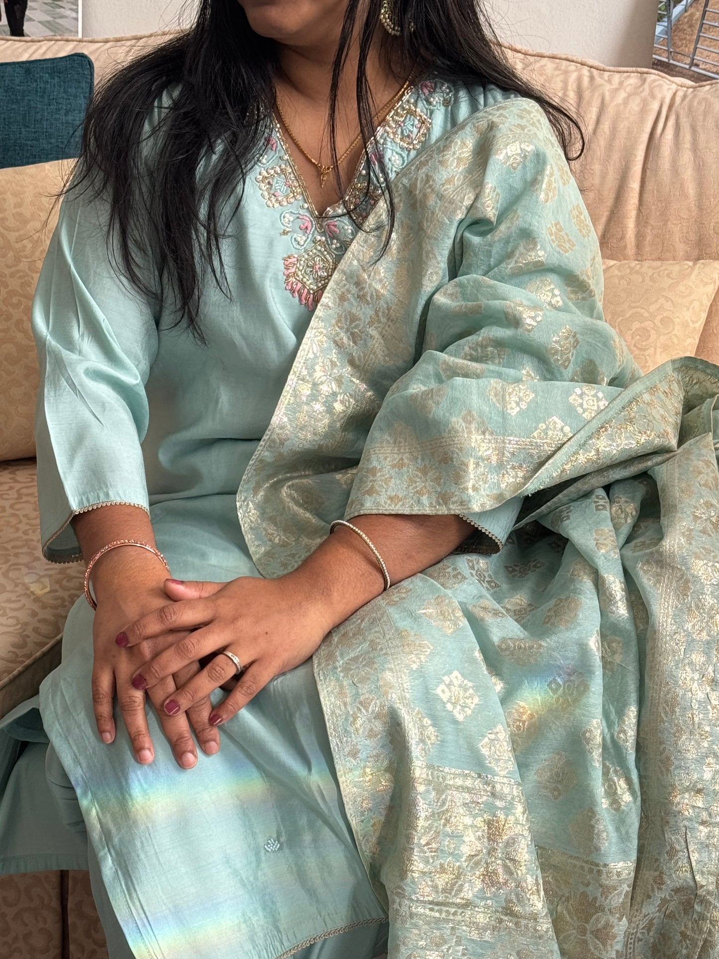 CHURIDAR SET WITH BANARASI DUPATTA