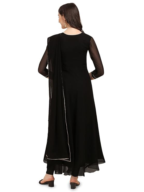 Georgette Anarkali Kurtawith Dupatta (Bottoms not Included)