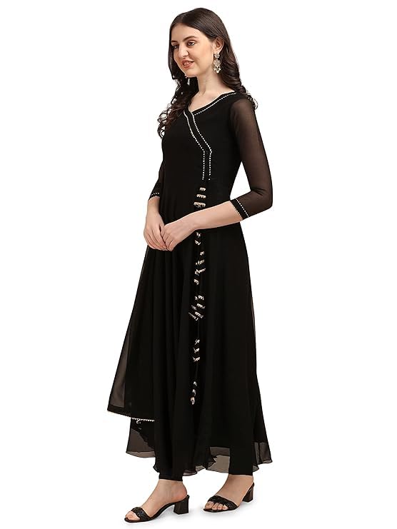 Georgette Anarkali Kurtawith Dupatta (Bottoms not Included)