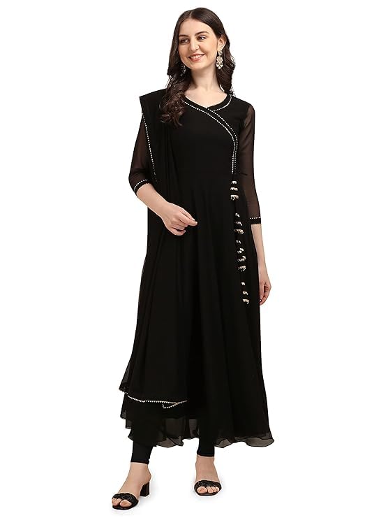 Georgette Anarkali Kurtawith Dupatta (Bottoms not Included)