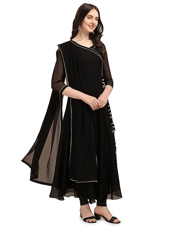 Georgette Anarkali Kurtawith Dupatta (Bottoms not Included)