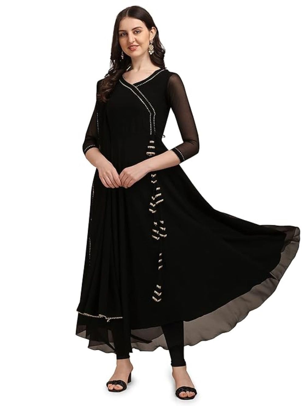 Georgette Anarkali Kurtawith Dupatta (Bottoms not Included)